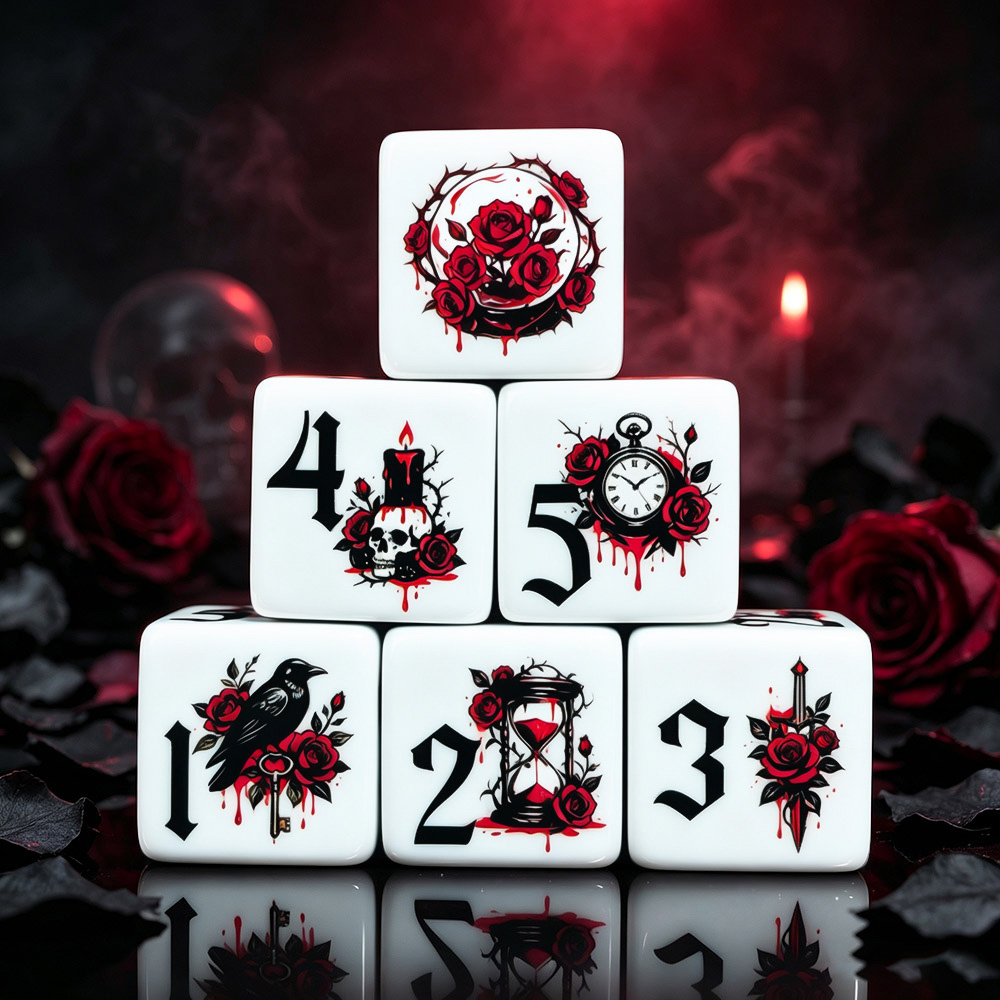 Board Game Dnd - 12 szt. Gotyckie Róże 16MM Drukowane