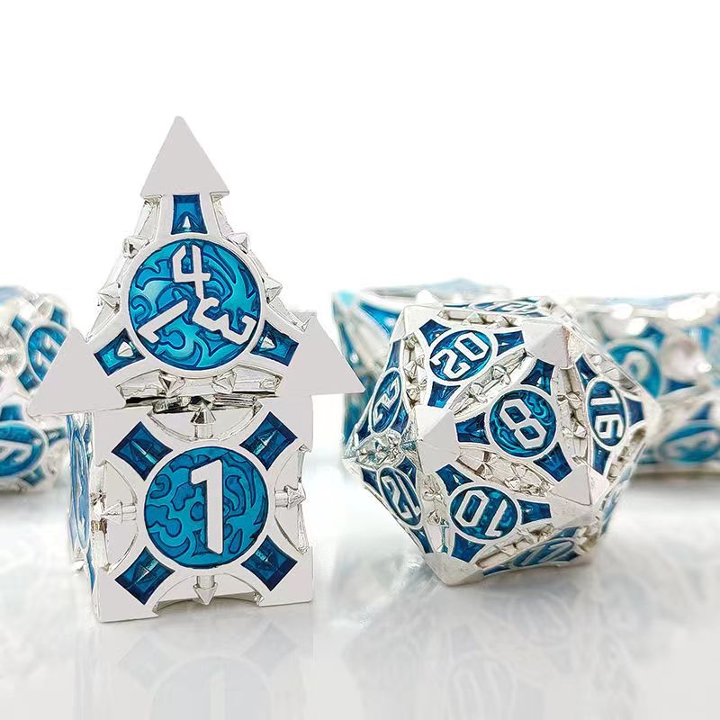 Board Game Dnd - 7 szt. D4-D20 Cosplay mosiężne złote