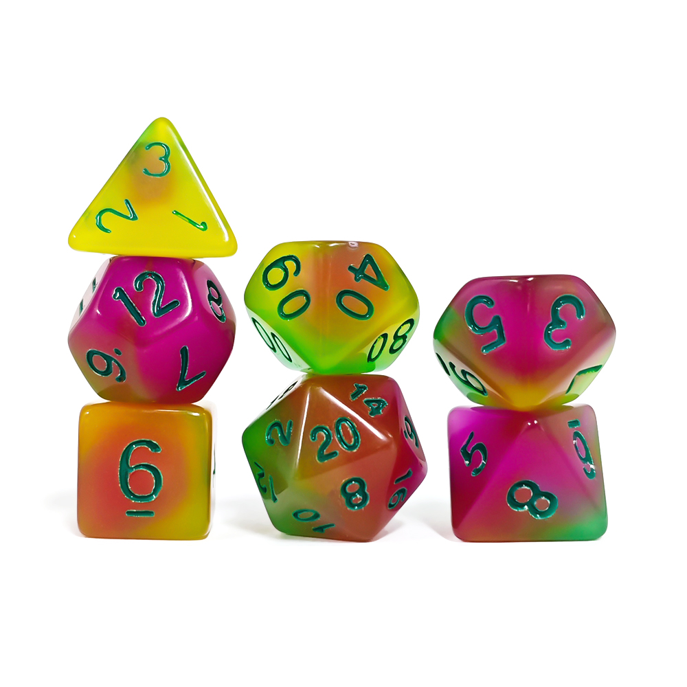 Board Game Dnd - 7 sztuk/zestaw świecących w ciemności kostek