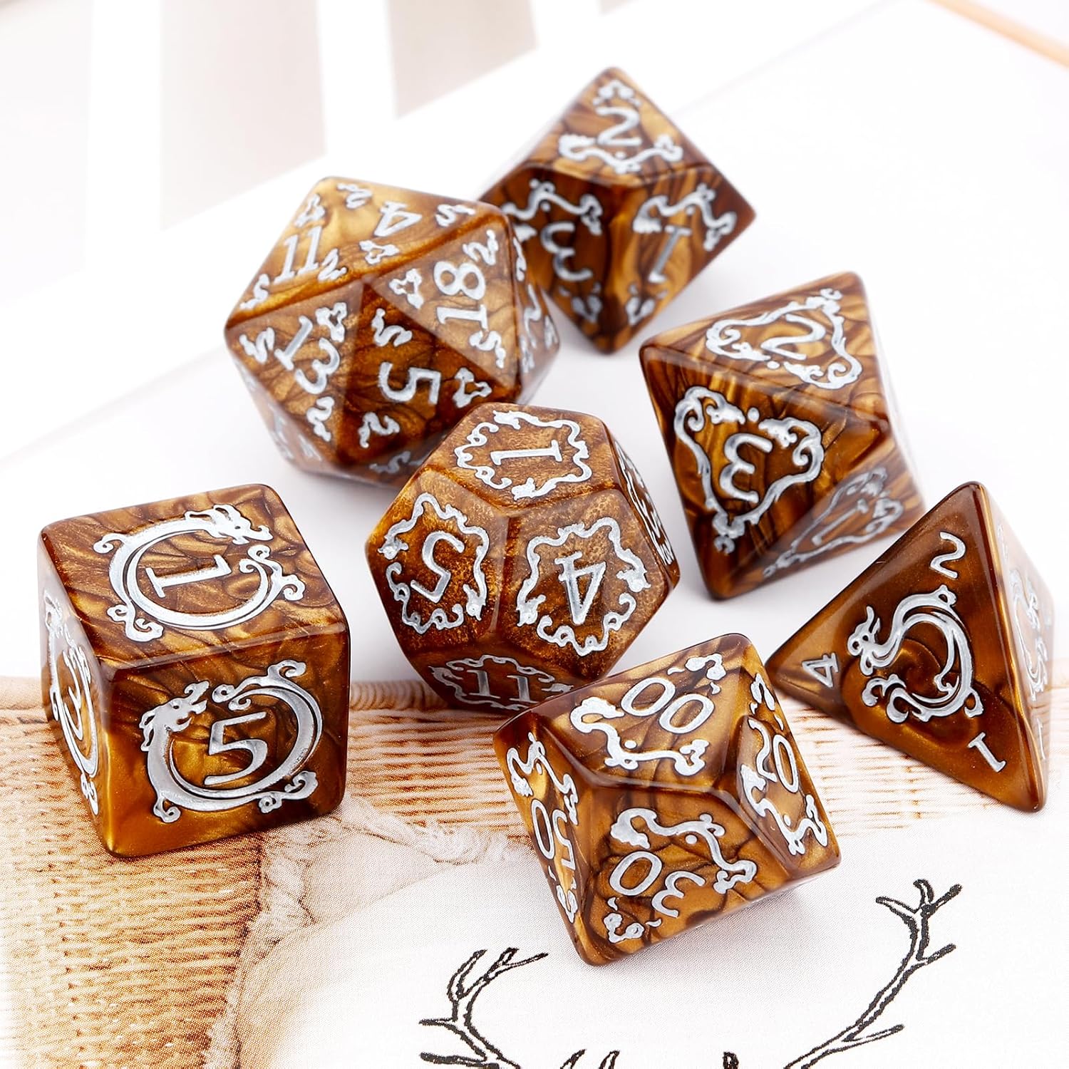 Board Game Dnd - 7-częściowy zestaw kości DND z motywem