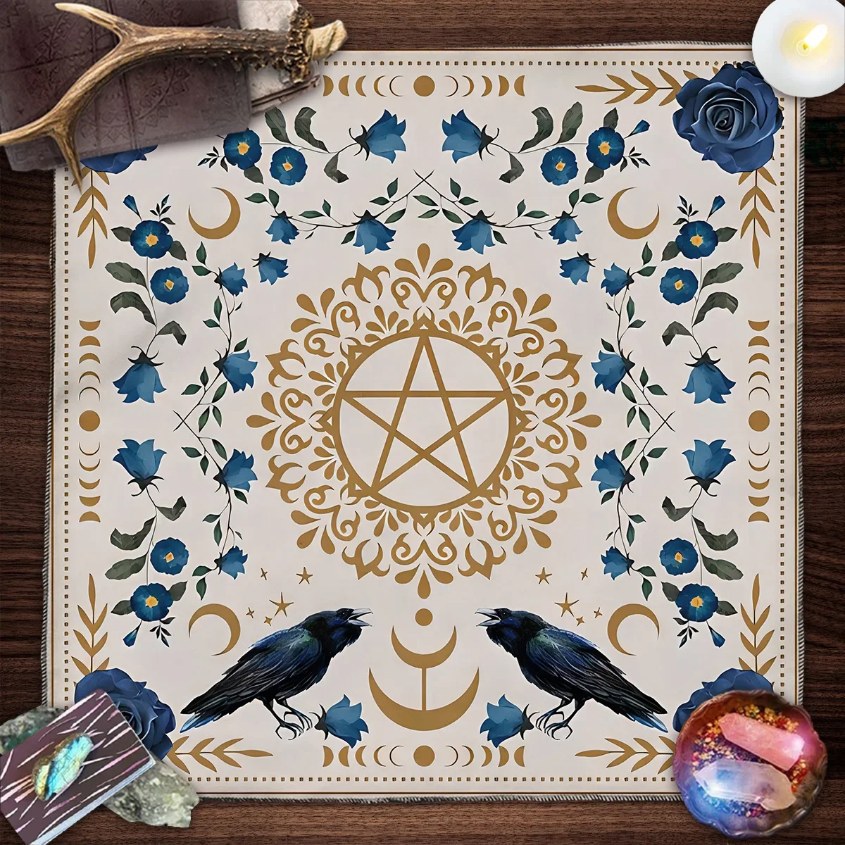 Board Game Hotel - Tkanina ołtarzowa Słońce Księżyc Kwiat Tarot