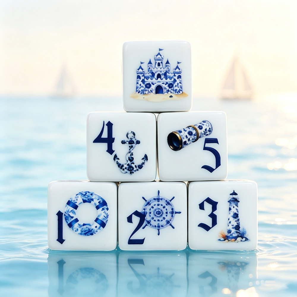 Board Game Dnd - 12 sztuk niebieskich, marynistycznych kostek akrylowych