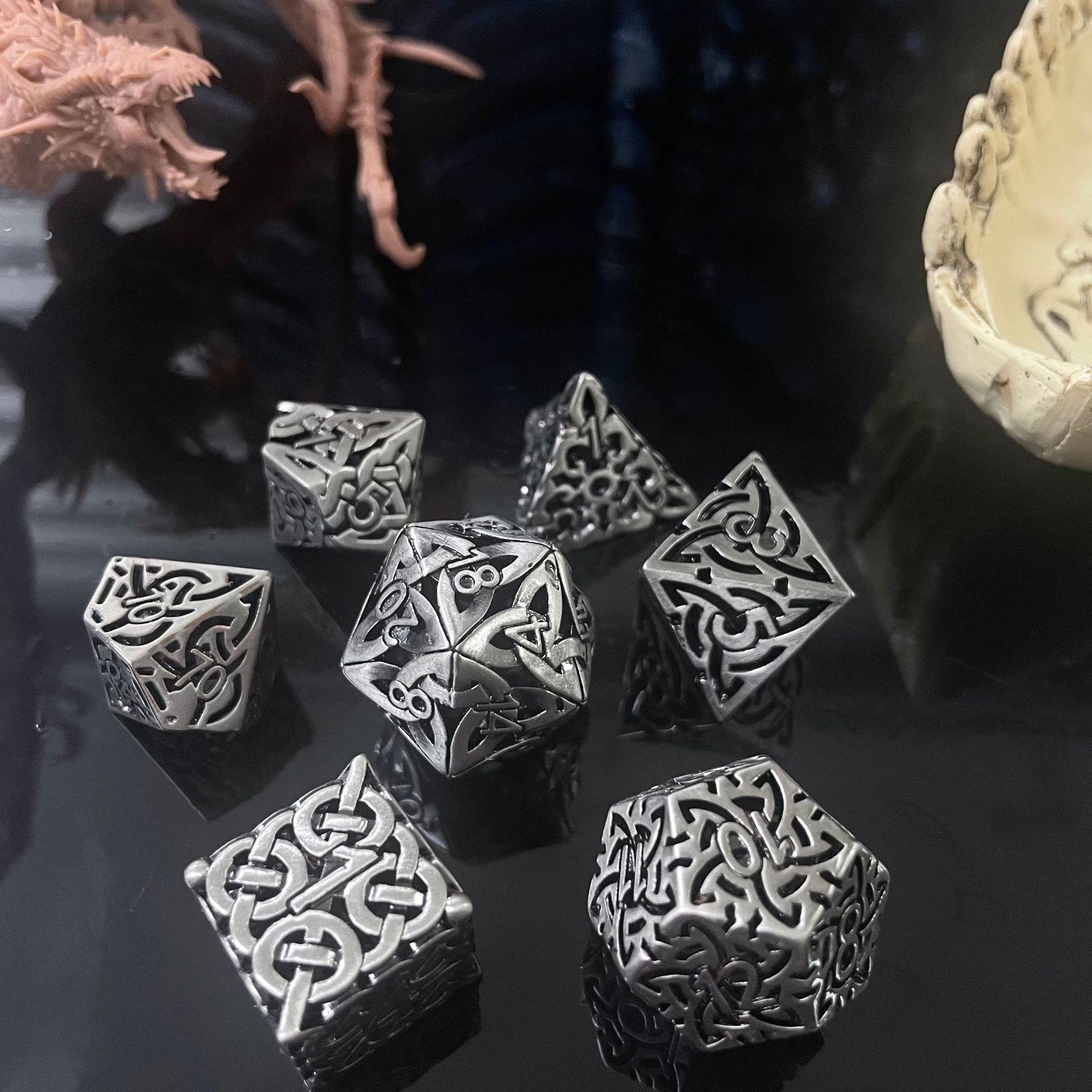 7 szt. D4-D20 Cosplay mosiężne – Board Game Dnd recenzja i cena